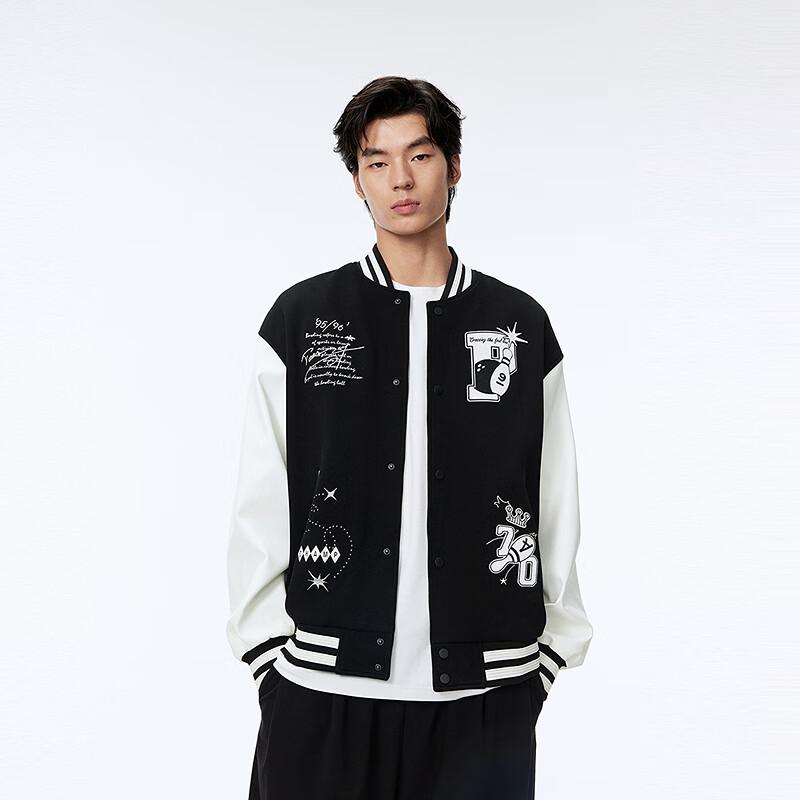 Peacebird Men's Embroidered Casual Baseball Jacket