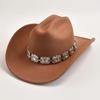 Artificial Wool Western Cowboy Hats for Women Vintage Roll Brim Gentleman Lady Cowgirl Jazz Hats