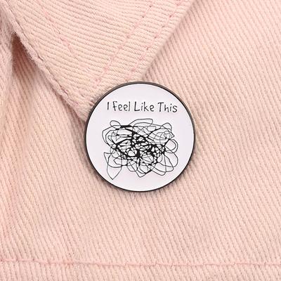 Thoughts Confusing Enamel Pin Funny Quote I Feel Like This Mind Awareness Brooch Lapel Badge Jewelry Accessories Gift for Friend
