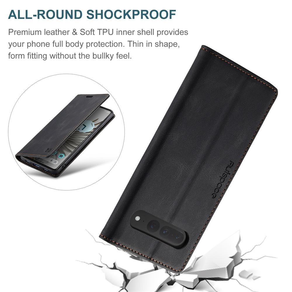 Luxury Genuine Leather Magnetic Wallet Flip Case for Google Pixel 7 6 Pro Card Slot Stand Shockproof Foldable Holder Full Protection Cover