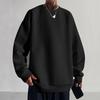 Frühlings Herrenmode Klein Kariert Rundhals Pullover Locker Geschnitten Gestricktes Langarm-Oberteil