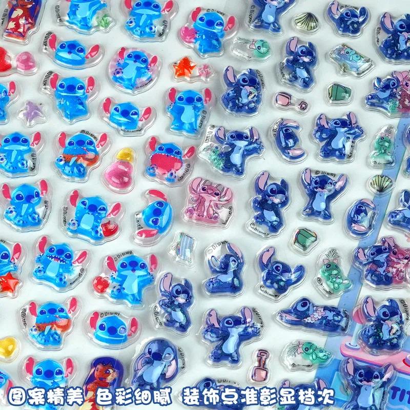 Genuine Stitch 3d Stereo Crystal Sticker Cute Cartoon Hand Account DIY Stickers Phone Cases Decorative Water Cup Stickers