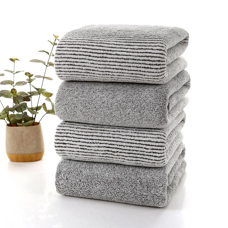 Soft Absorbent Coral Fleece Bath Towel - Perfect for Home, Beach, Couples, and Daily Use