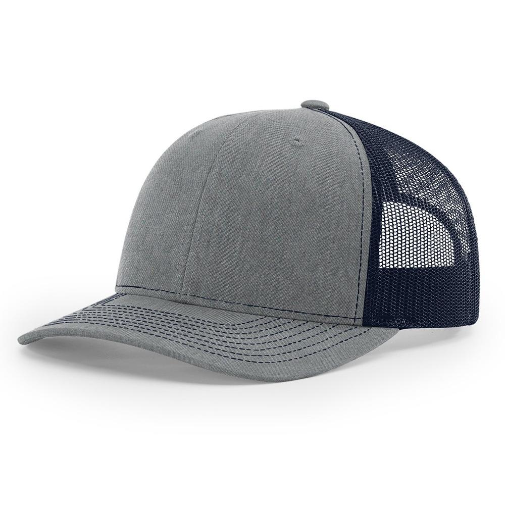 Custom 3D Embroidery Logo Baseball Dad Cap Richardson 112 Trucker Hat with Mesh Cap & Leather Patch Common Fabric Feature