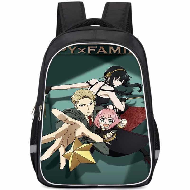Geräumiger Spy Family Rucksack für Kinder Leichte Oxford-Stoff Schultasche