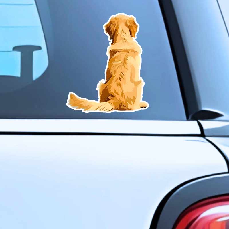 Golden Retriever Pet Dog Car Stickers Waterproof Vinyl Decals Auto Body Window Bumper Decor Motorcycle Helmet Stickers TM202