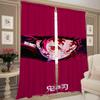 Window Kitchen Curtains for Living Room 2 Pieces Blackout Curtains Door Curtain D-demon S-slayer Bedroom Decoration Partition