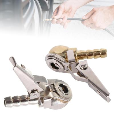 Air Chuck with Clip for Tire Inflator Zinc Alloy Professional Quick Inflate Valve Adapter for Bicycle Auto Motorcycle Truck