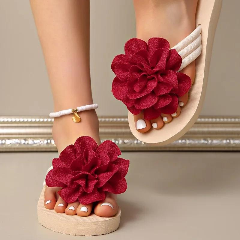 

Fashion 2025 Light Female Shoes Flip Flops Women s Slippers Outdoor Casual Slippers Women Floral Plus Size Platform Open Toe Sandals 43