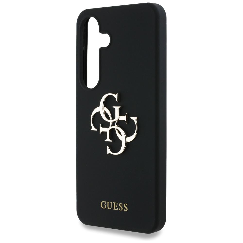 Guess Silicone Big 4G Logo Bottom Script Samsung Galaxy S25 case black