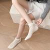 Spring And Summer Thin Lace Bow Boat Socks Women'S Hollow Wave Breathable Short Socks Card Stockings