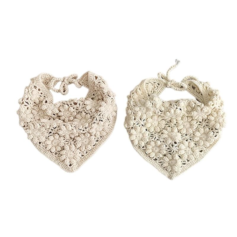 Verstellbares, gestricktes Baby-Kopftuch mit zartem Lochmuster, bequeme Kopfbedeckung, Haarschmuck für Babys und Kinder