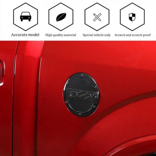 Fuel Tank Door Gas Filler Cap COVER Panel Trim For Ford F150 2015+ Carbon Fiber