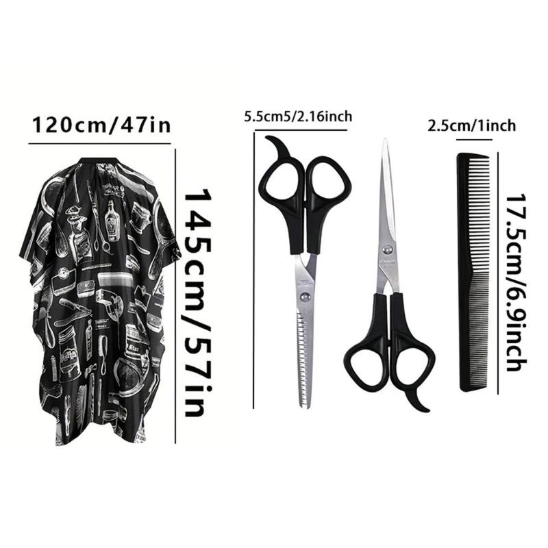 Professional Hair Cutting Tools Waterproof Barber Cape Haircut Scissors Shears Hair Comb Hair Cutting Tools For Barber Shop Home