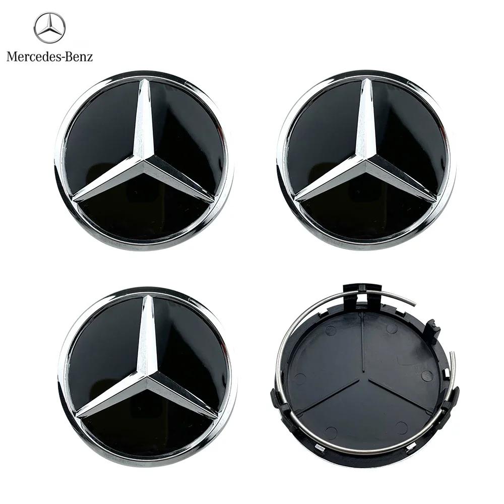 XHBNJ1 AMG W220 For AMG Benz 4pcs/set 75mm Car Wheel Center Hub Caps Cover for Mercedes Benz B/C/E/S Class A Class C200L GLC GLK CLA W1