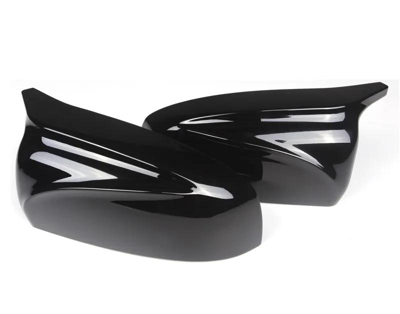 2ks Side Wing Zadní upravený styl vozu Jasně černá Krytka zrcátek se vzorem uhlíkových vláken pro BMW X5 E70 X6 E71 2008-2013