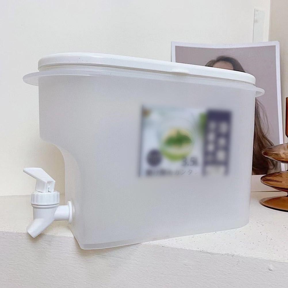 Beverage Dispenser With Faucet, Large Capacity Cold Water Pitcher, Drink Dispenser With Lids, 3.5L(1Gallon) Refrigerator Cold Kettle For Home Kitchen