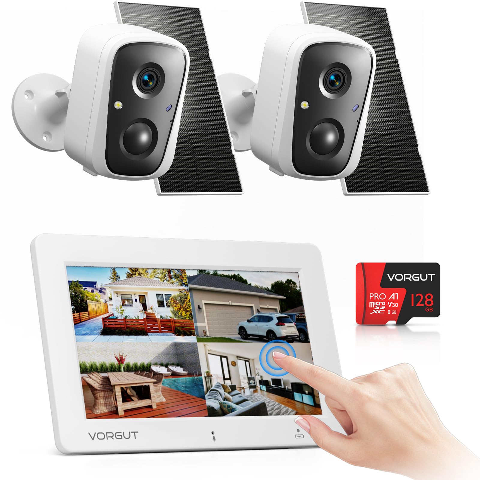 

Сенсорний монітор в комплекті 5 років VORGUT Камера безпеки Зовнішній Сонячний монітор в комплекті 4 мегапікселі Камера безпеки Бездротова Зовнішня Без живлення