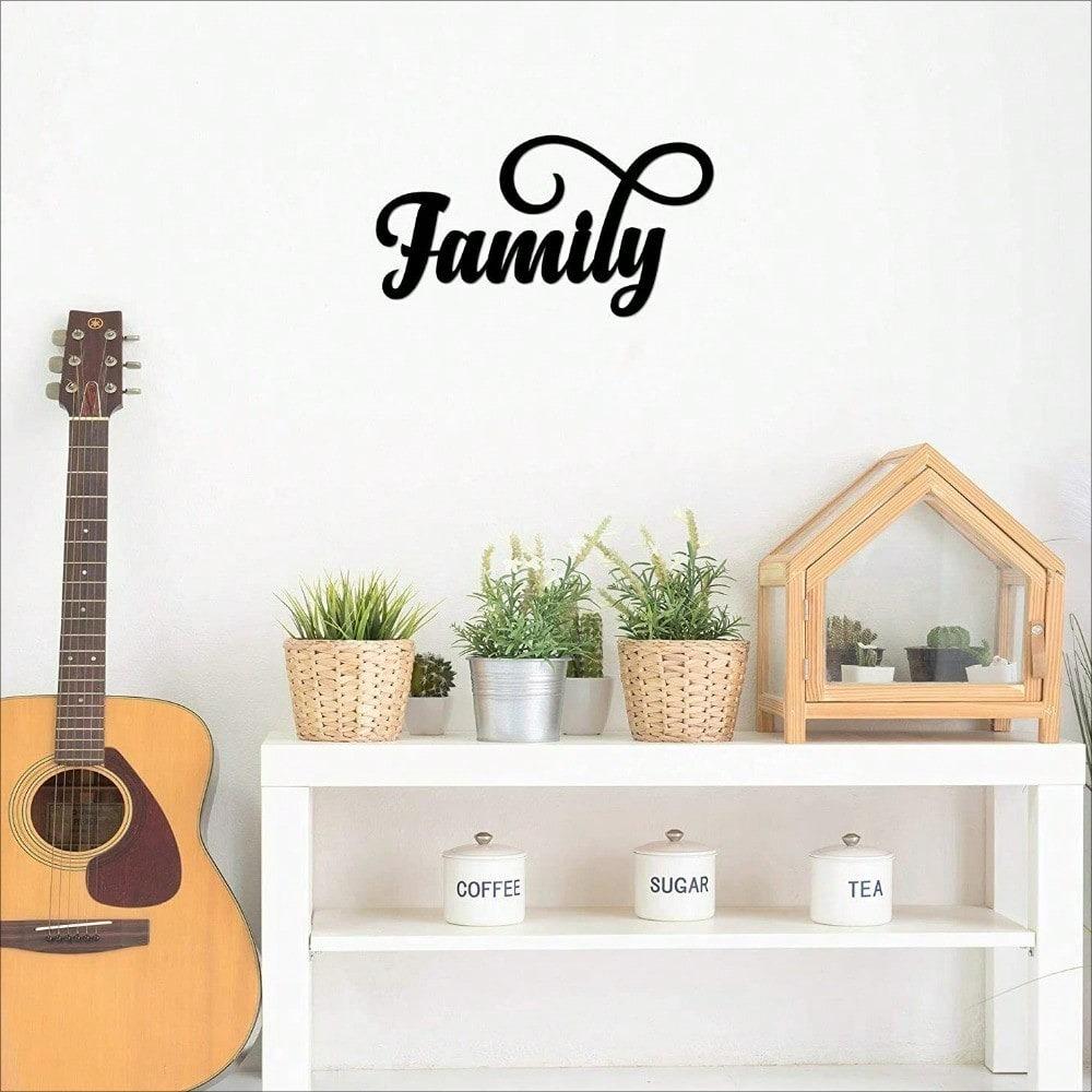 Wrought Iron Metal Word Wall Sign Cursive Decorative Accent Hanging Art Home Decor Living Room Bedroom Gift