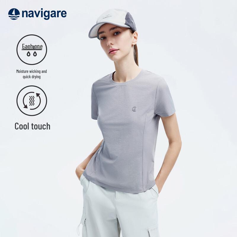 Navigare Women s High-Elastic Short Sleeve Sport T-Shirt L