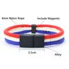 Noter Neues Roman Flaggenfarbe Armband für Männer 4 mm Nylonseil Kette Armband Öffnungsbare Magnetverschluss Spanisch Ukrainisch Symbol Armband