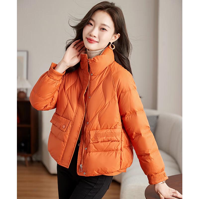 Kurze Winter-Daunenjacke für Damen mit Stehkragen