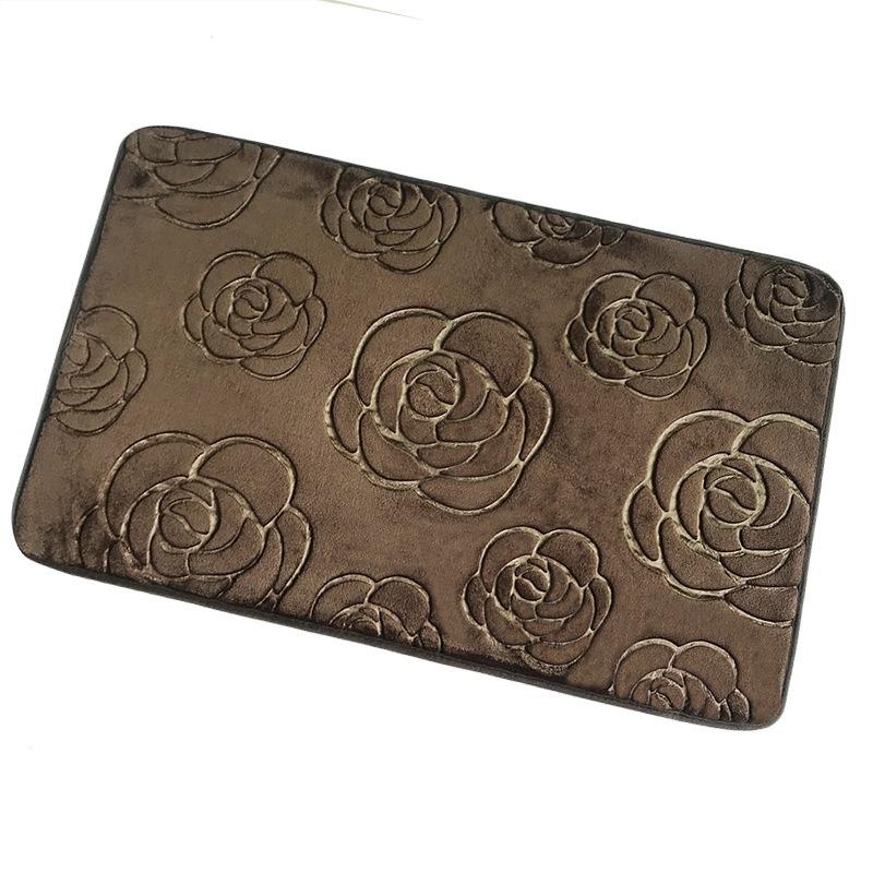 Flower Engraving Bathroom Mat Bath Non-slip Carpets In Wash Basin Bathtub Side Floor Rug Shower Room Doormat Memory Foam 3D Pad