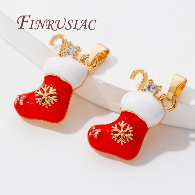 Christmas Gifts Happy New Year 2026 18K Gold Plated Brass Charms For Necklaces,Pendants For Jewelry Making,Women's Gift Xmas