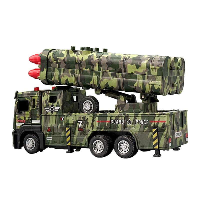 Simulation 1/32 Legierungsfahrzeugmodell Kinderspielzeug Für Jungen Weihnachtsgeschenk Werfer-LKW Metall-Druckguss Sound Licht Rückzieher Auto
