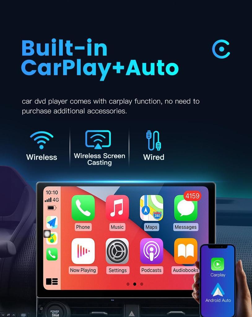 13-Inch Android Car Navigator with Wireless CarPlay Compatibility