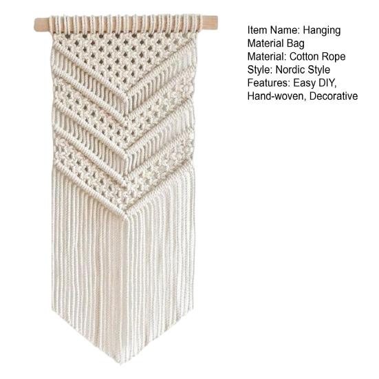 Hand-woven Rope Hanging Material Bag Nordic Style Design Hand-woven Decor Kit Festive Decor Craft Supplies