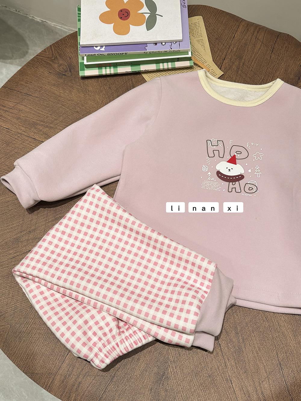 

Детский комплект домашней одежды из шелка, шерсти и бархата - Новая мультяшная футболка и брюки 82529 90cm