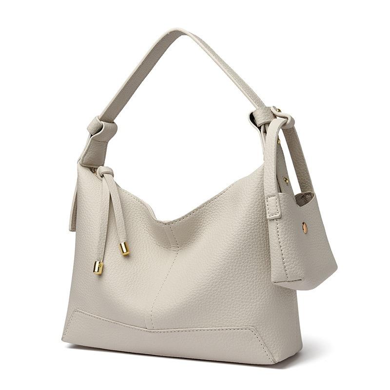 Lychee Shoulder Women's Bag Large Capacity Messenger Tote Bag Mommy Bag Dumpling Fashion Simple Shopping Bag