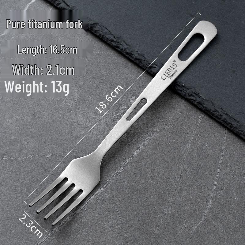 CIEUIS Outdoor Titanium Double-Hole Spoon