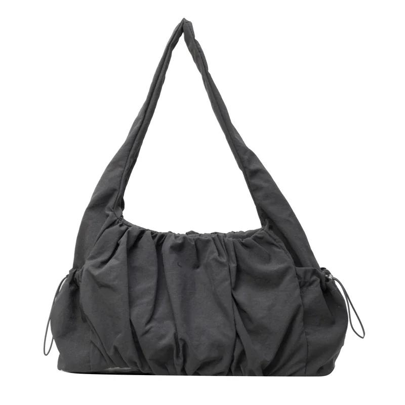 Casual  Shoulder Bag for Women with Zipper Soft Interior Compartment Monochromatic Stitching Line High Quality