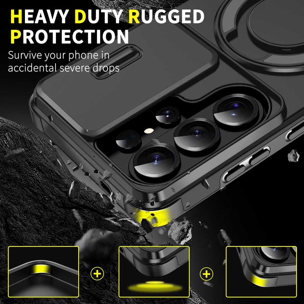 Pour Samsung Galaxy S26 Ultra 5G Coque Antichoc Armure Anneau Magnétique Housse Pour Galaxy S26Ultra Pour Charge Sans Fil Magsafe Funda