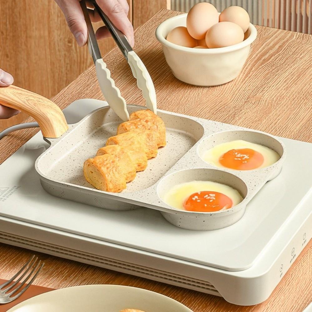 Multi-Section Breakfast Frying Pan 3 In1 Cookware Steak Pot Egg Frying Pan  Breakfast Preparation