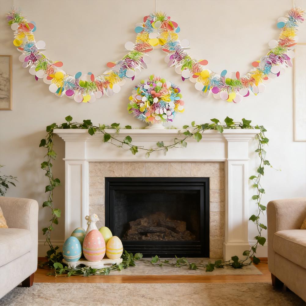 2M Easter Garland Home Decorations Easter Party Supplies Home Embellishment Pastel Colors Garland Accessories