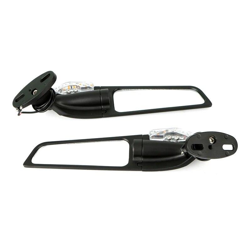 Universal Most Motorcycles Mirror Modified Wind Wing Adjustable Rotating Rearview Mirror with Light For YAMAHA YZF R6 R1 R25