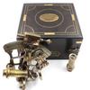 J. Scott London Brass Ship History Sextant with Hardwood Box.  Solid  Brass Nautical Functional Maritime Sextant Decor Gifts