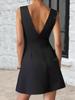European & American Style Sleeveless V-Neck A-Line Mini Dress