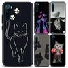 Funny Cute Cat Line Art Phone Case For Xiaomi Redmi Note 11 10 9 8 Pro 9S 8A 10S 11S Soft Cover For Redmi Note 8Pro 10Pro Fundas