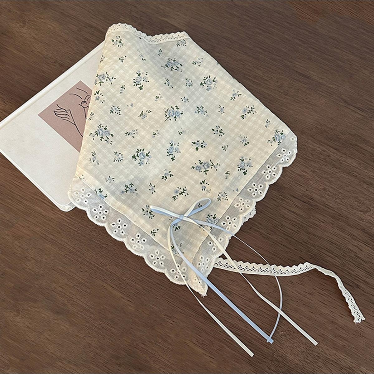 

Літня свіжа мереживна пов язка для волосся, шовковий шарф, аксесуар для волосся, головний убір у стилі ретро кантрі, богемний стиль, подорож до моря