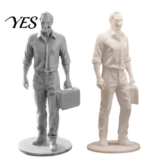 Gratfreie Glatte Linien Modell Schreibtisch Geschäftsmann Statue, 3D Gedruckte Büro Dekoration für Männer, Platzsparende Executive Figur mit Aktentasche, Motivierend
