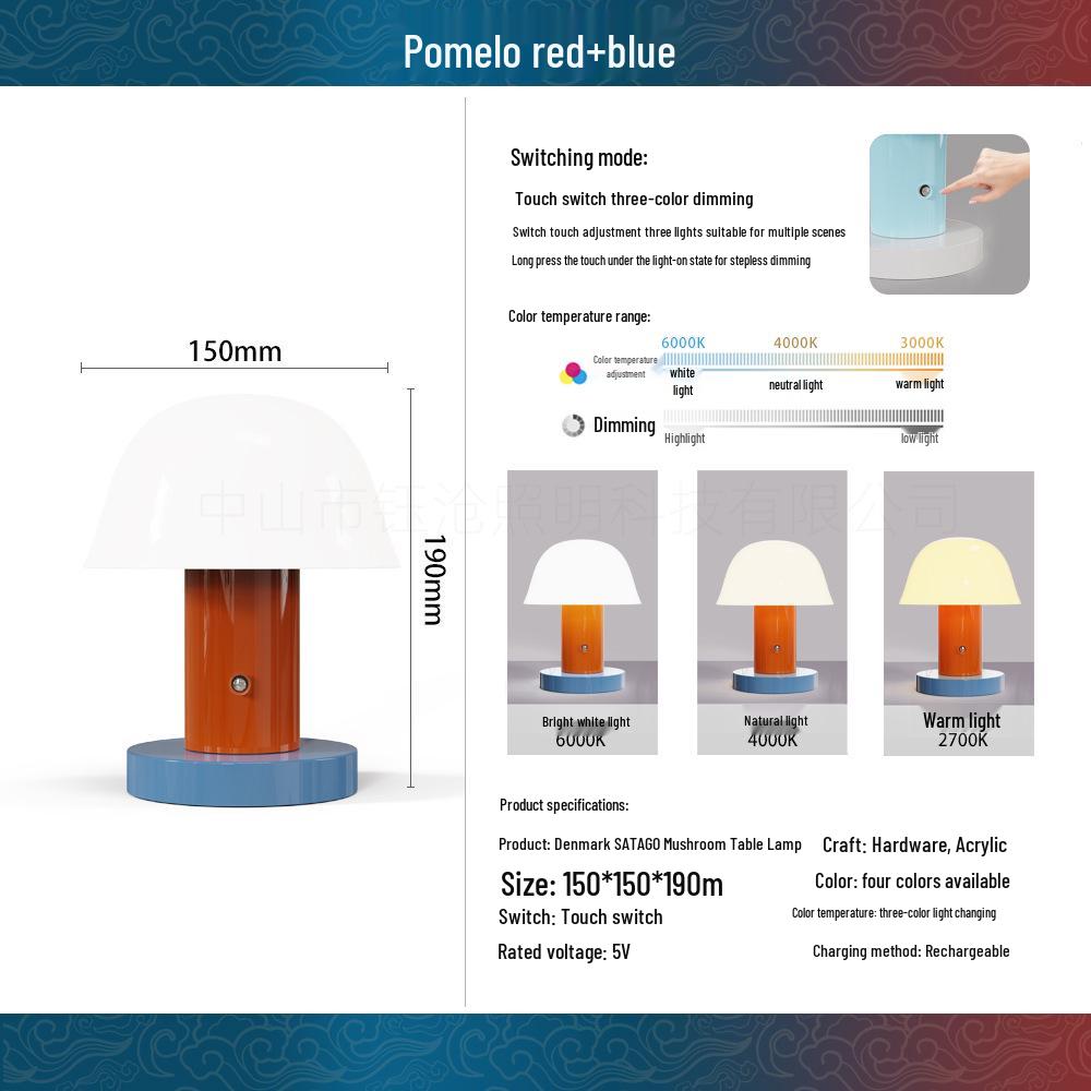 Denmark Setago Table Lamp: Touch-Dimming Portable Bedside Light, Nordic Retro Style