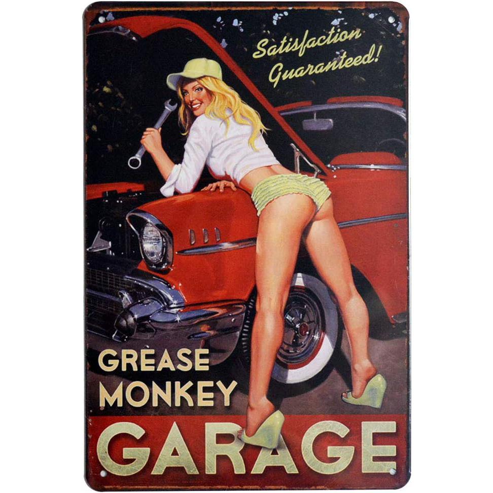 Pinup Girls Garage Metalowe Blaszane Znaki Plakaty Artystyczne na Ścianę Tabliczka Znak Vintage Żelazny Obraz Dekoracja do Domu Kawiarni Garażu Klubu Ba