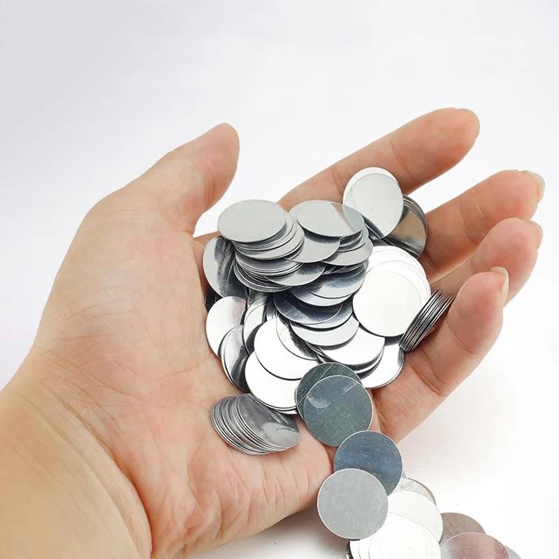 

100Pcs/lot Ultra-thin Round Iron Sheet Galvanized Sheet Iron Paste Rectangular Small Suction Iron Sheet DIY Handmade Make 10x0.3mm-100pcs