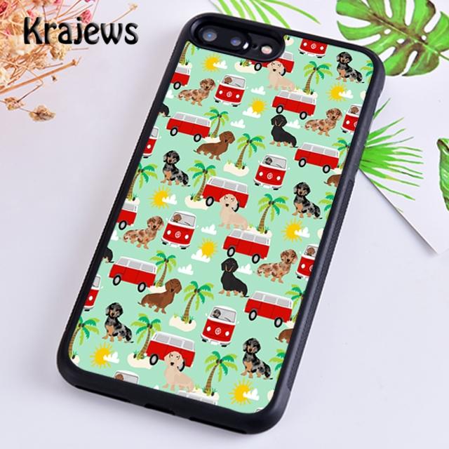 Krajews Dachshund Doxie Dogs Hearts Phone Case Cover For iPhone 17 Air 16 15 14 plus 11 12 13 pro max coque Fundas