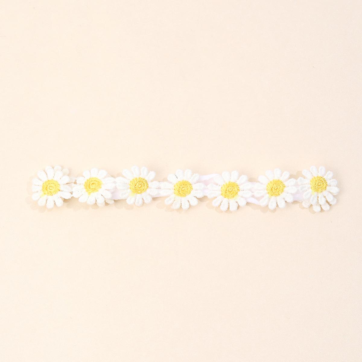 

Детская повязка на голову с ромашкой, милая цветочная, регулируемая эластичная повязка для детей, девочек, мальчиков, не повреждает, аксессуары для волос младенцев, повязки на голову