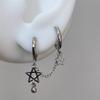 1PCS Silver Color Star Chain Double Ear Hole Stainless Steel Ear Bone Nail Y2K Fashion Hottie Earrings for Women Jewelry